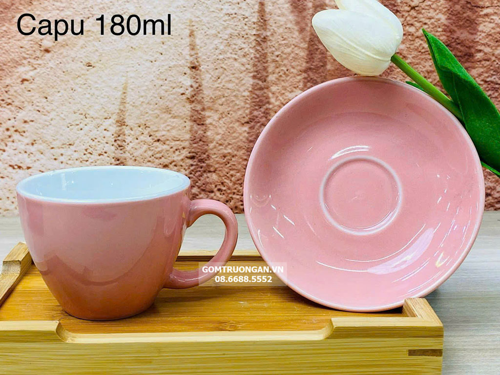 Cốc tách ly sứ cao cấp uống cà phê Cappuccino 180ml 4